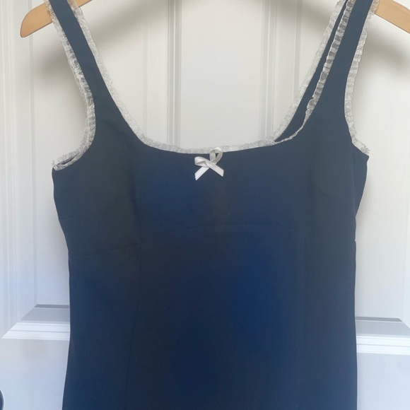 AMANDA UPRICHARD VALETTA DRESS {$238 MSRP} Black Ivory Lace Trim White Bow Small - Picture 4 of 11